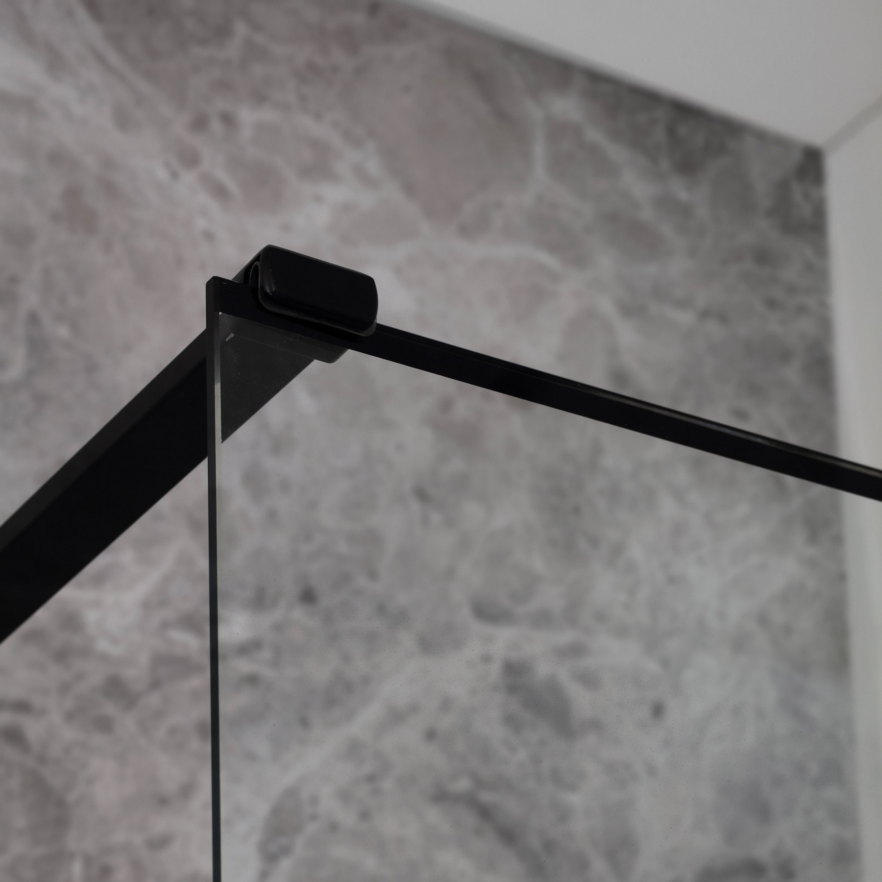 Parete doccia BERLINO 80 cm Cristallo Serigrafato Nero Opaco Sx