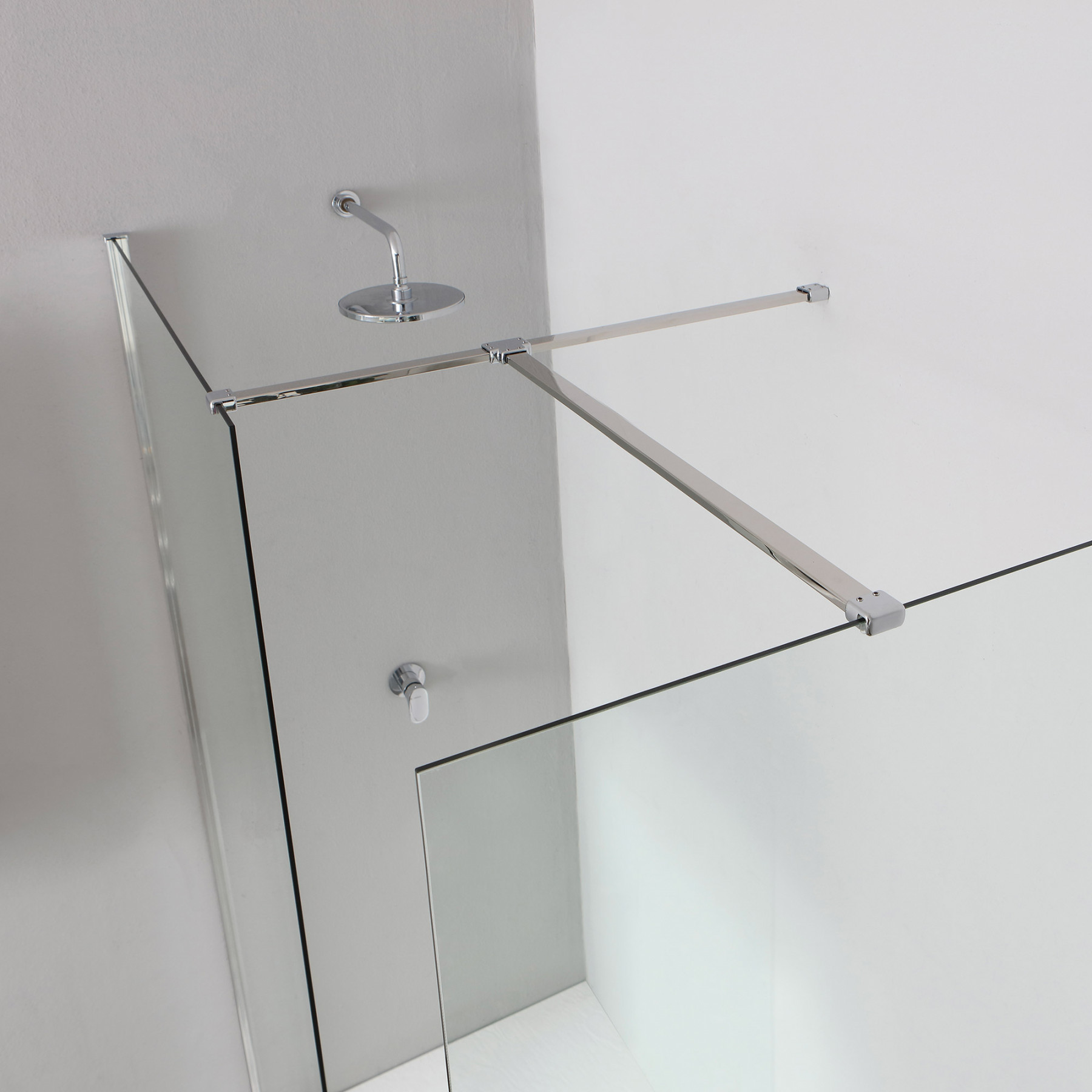 Doccia Walk-In angolare BERLINO 170x80 cm cristallo Trasparente Cromo (80+120)