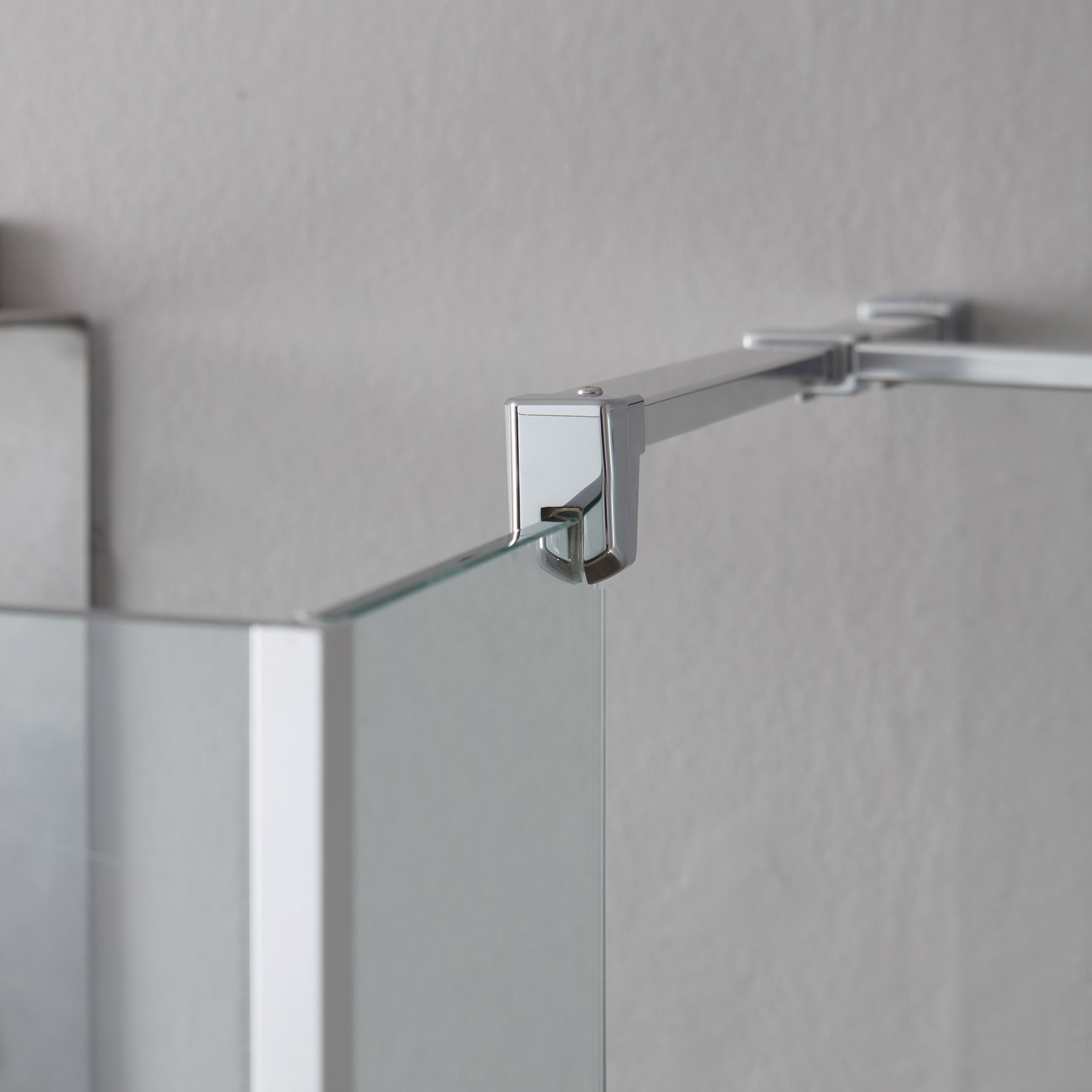 Doccia Walk-In 3 lati con paraschizzi HELSINKI 140x100 cm cristallo Trasparente Cromo (100+90+25+100)