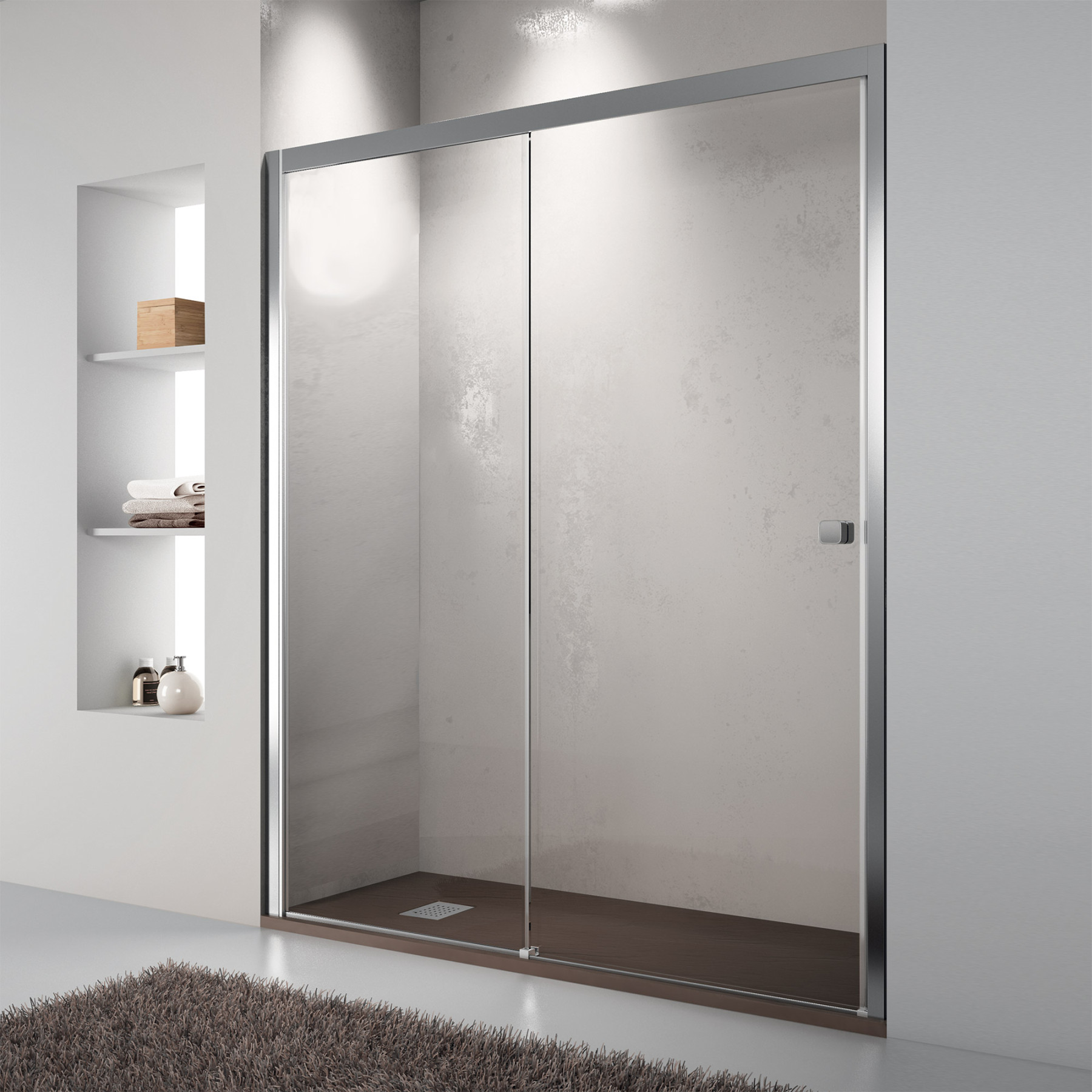 Porta doccia MOSCA scorrevole a nicchia 140 cm altezza 200 cm cristallo 8 mm