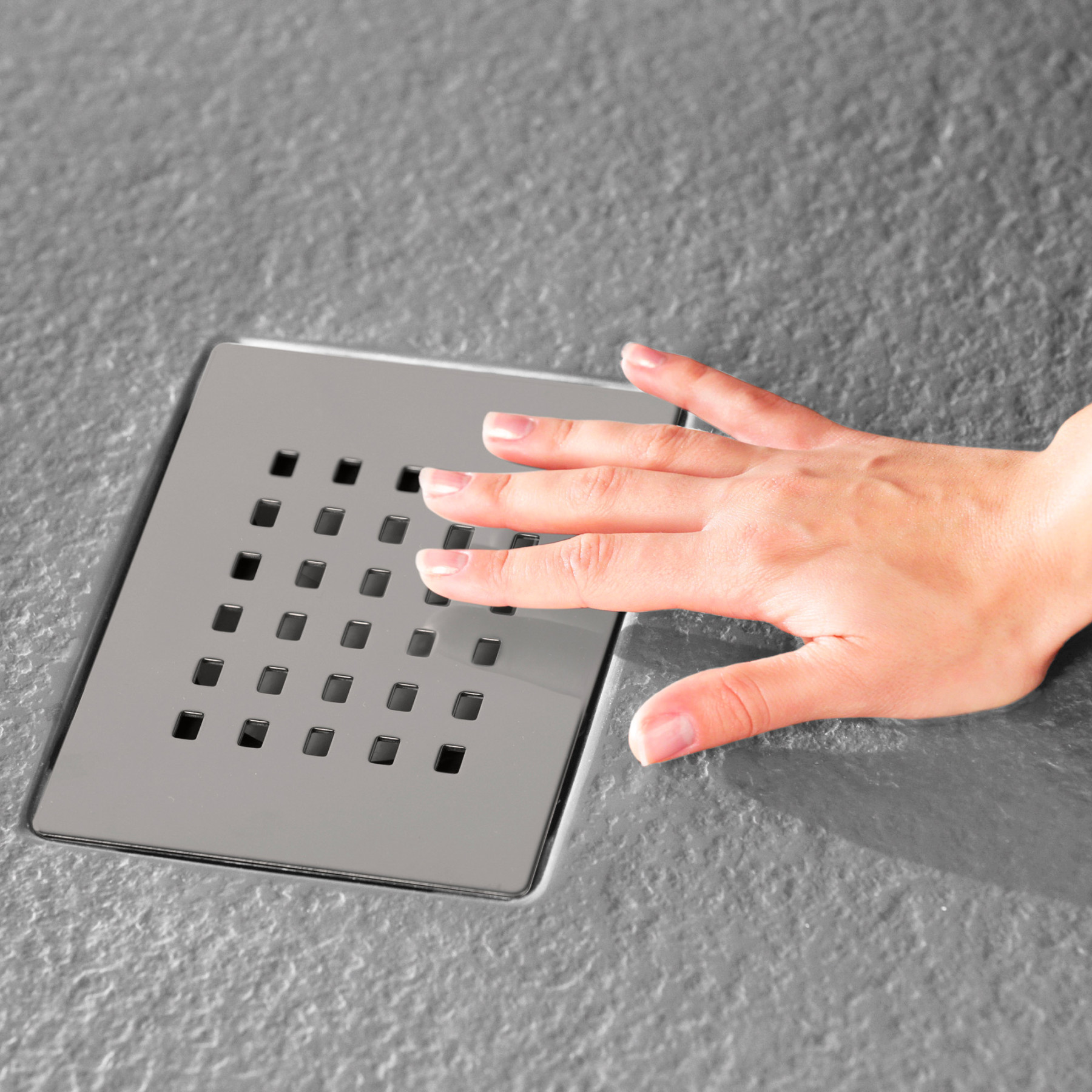 Piatto Doccia MILANO 110x70 cm resina alto 3 cm effetto ardesia, Grigio Opaco