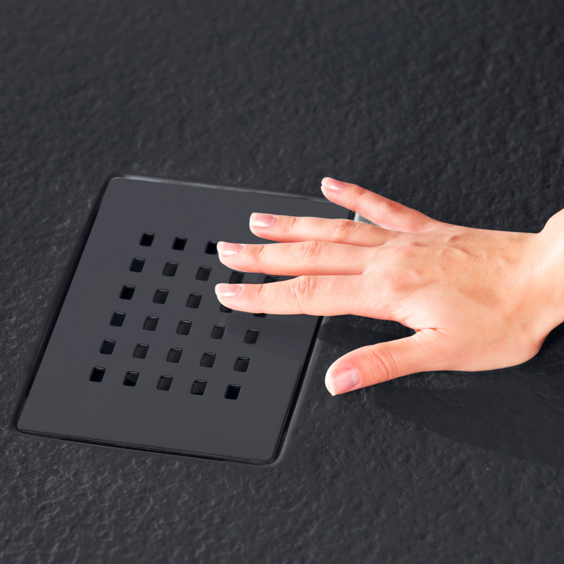 Piatto Doccia MILANO 110x80 cm resina alto 3 cm effetto ardesia, Antracite Opaco