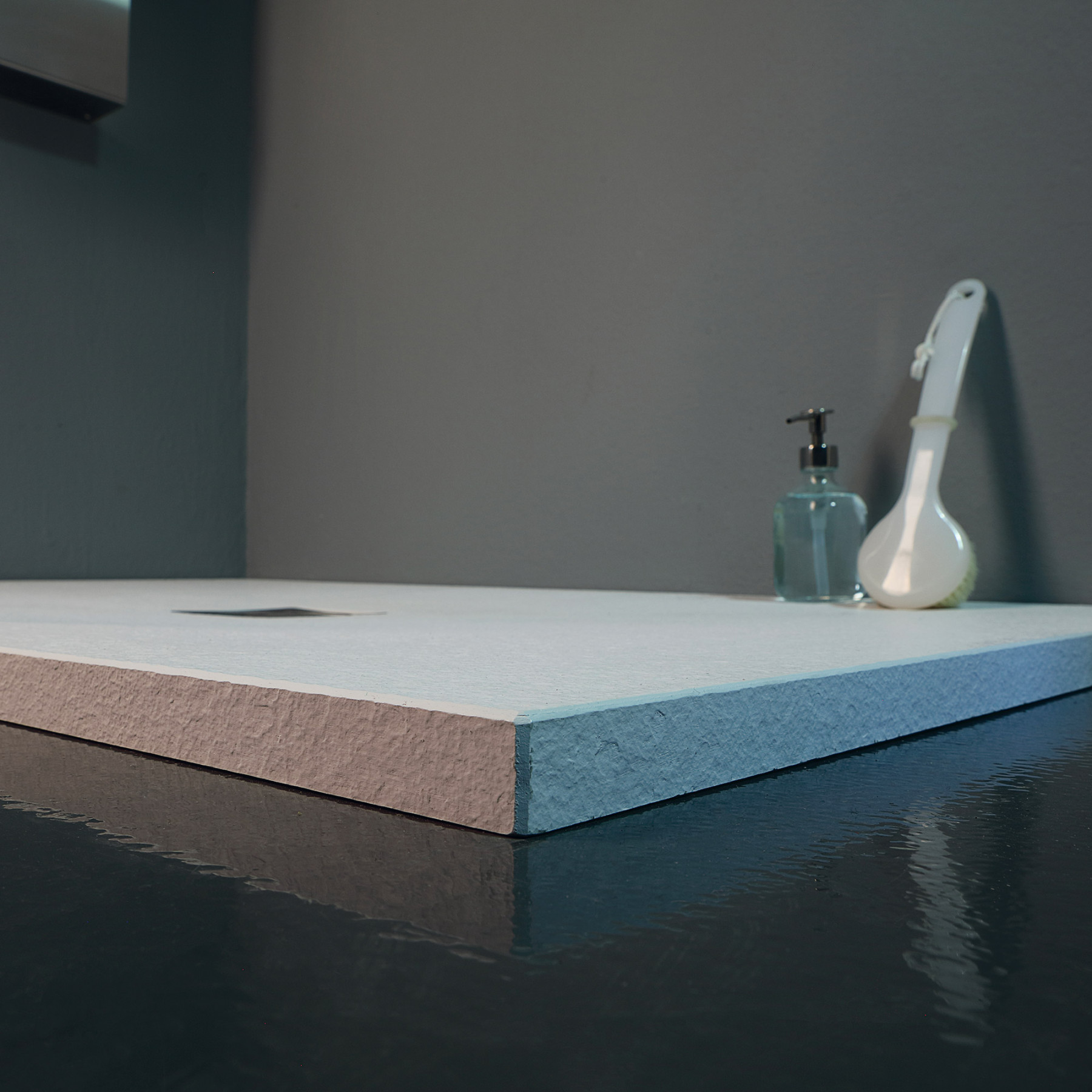 Piatto Doccia resina ROMA 140x80 cm alto 2,6 cm ultrasottile effetto ardesiaBianco Opaco