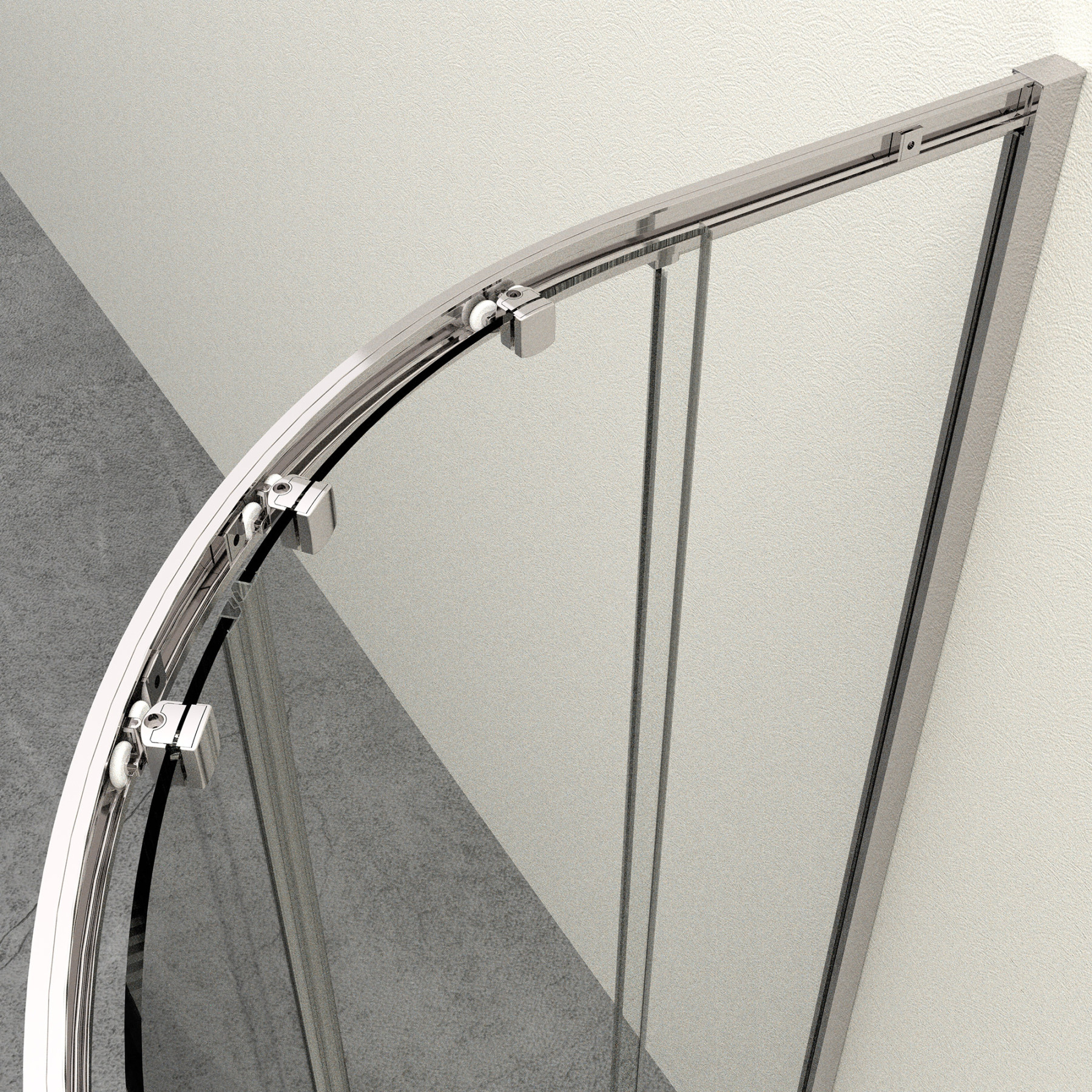 Box doccia TOKYO doppia porta scorrevole semicircolare 90x90 cm altezza 200 cm cristallo 6 mm