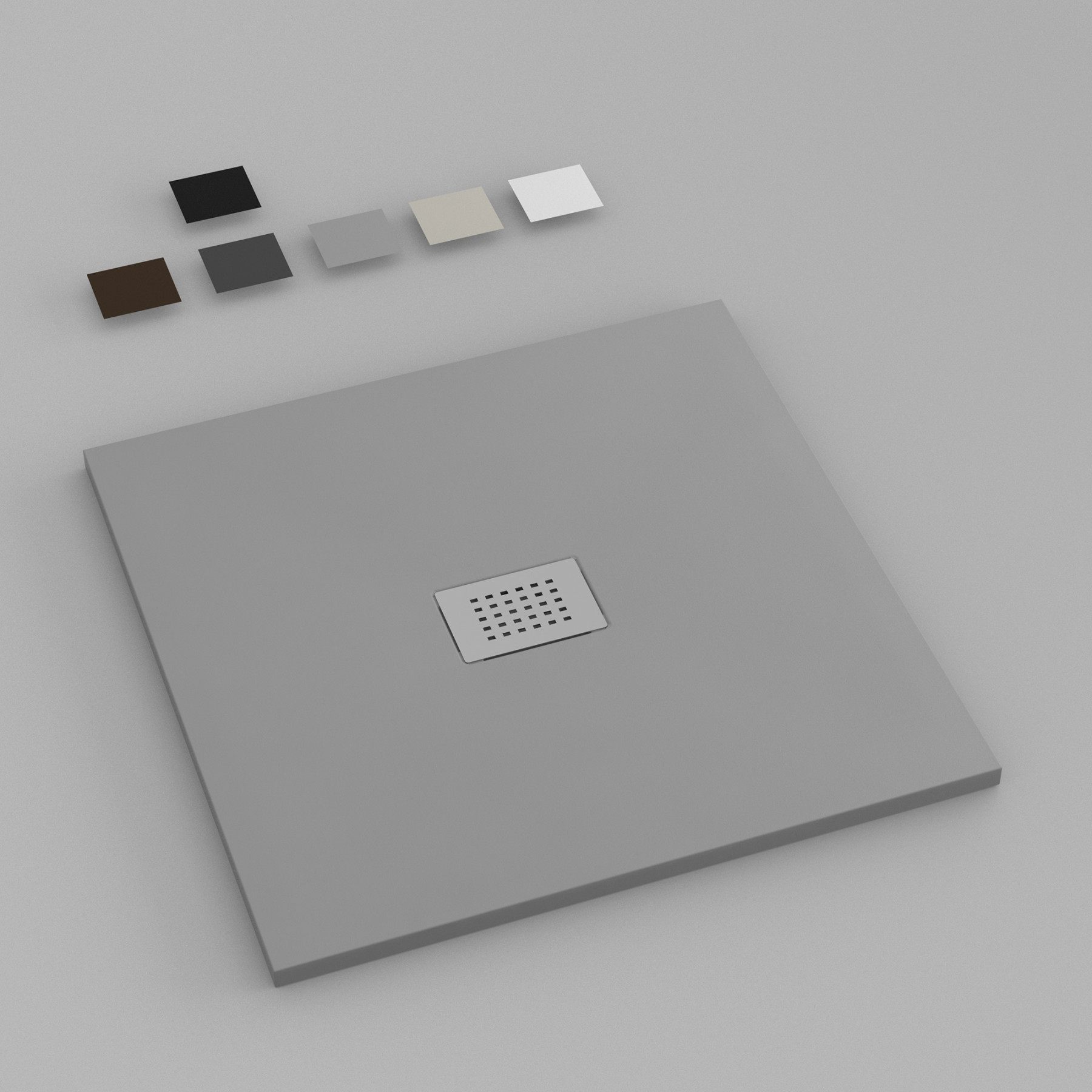 Piatto Doccia MILANO 70x70 cm resina alto 3 cm effetto ardesia, Grigio Opaco