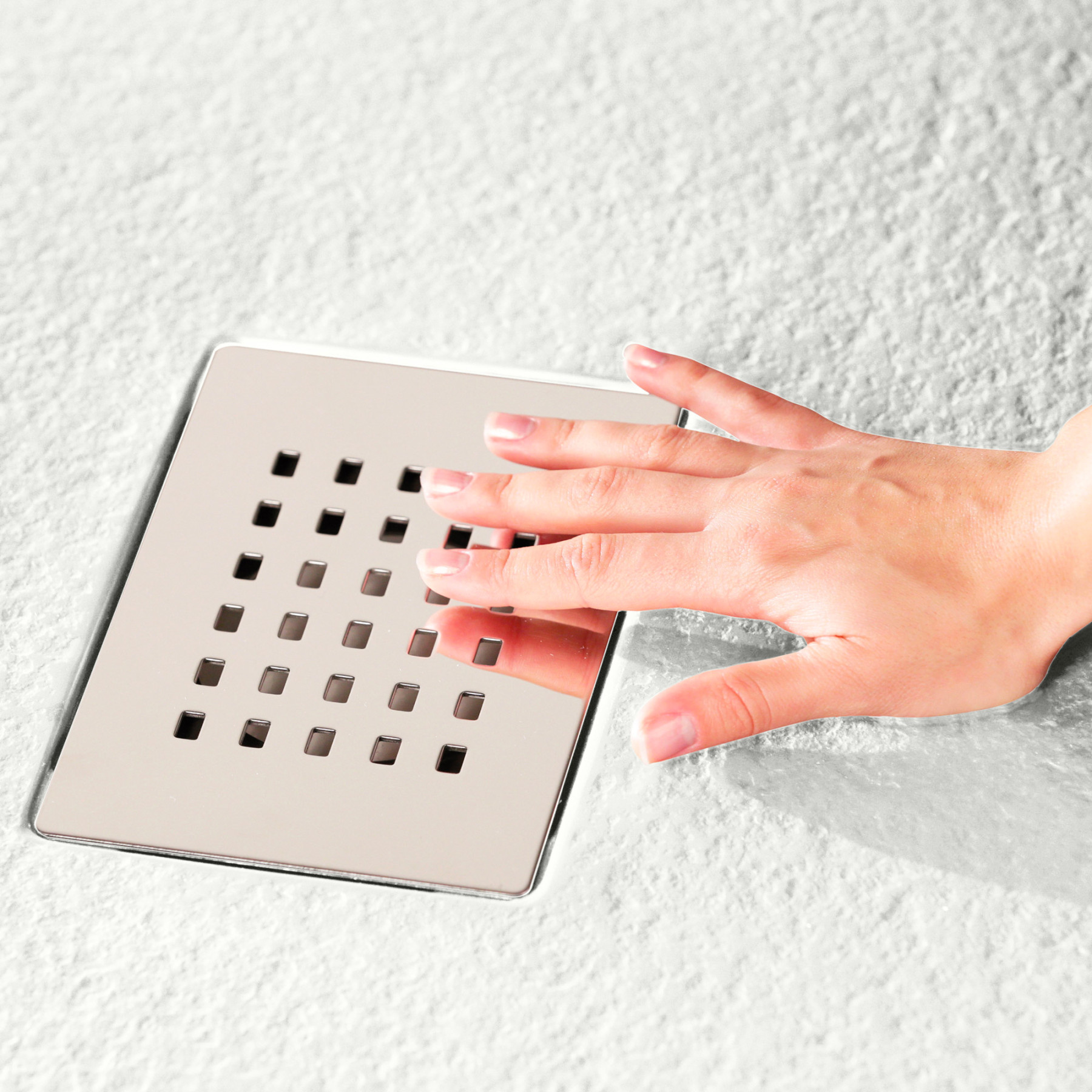 Piatto Doccia MILANO 75x75 cm resina alto 3 cm effetto ardesia, Bianco Opaco