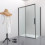 Box doccia OSLO porta scorrevole rettangolare 110x80 cm altezza 200 cm cristallo 6 mm nero opaco