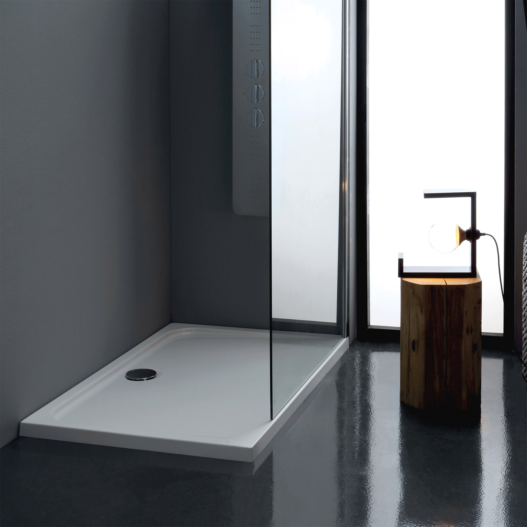 Piatto Doccia acrilico TORINO 100x70 cm alto 4,5 cm Bianco Lucido