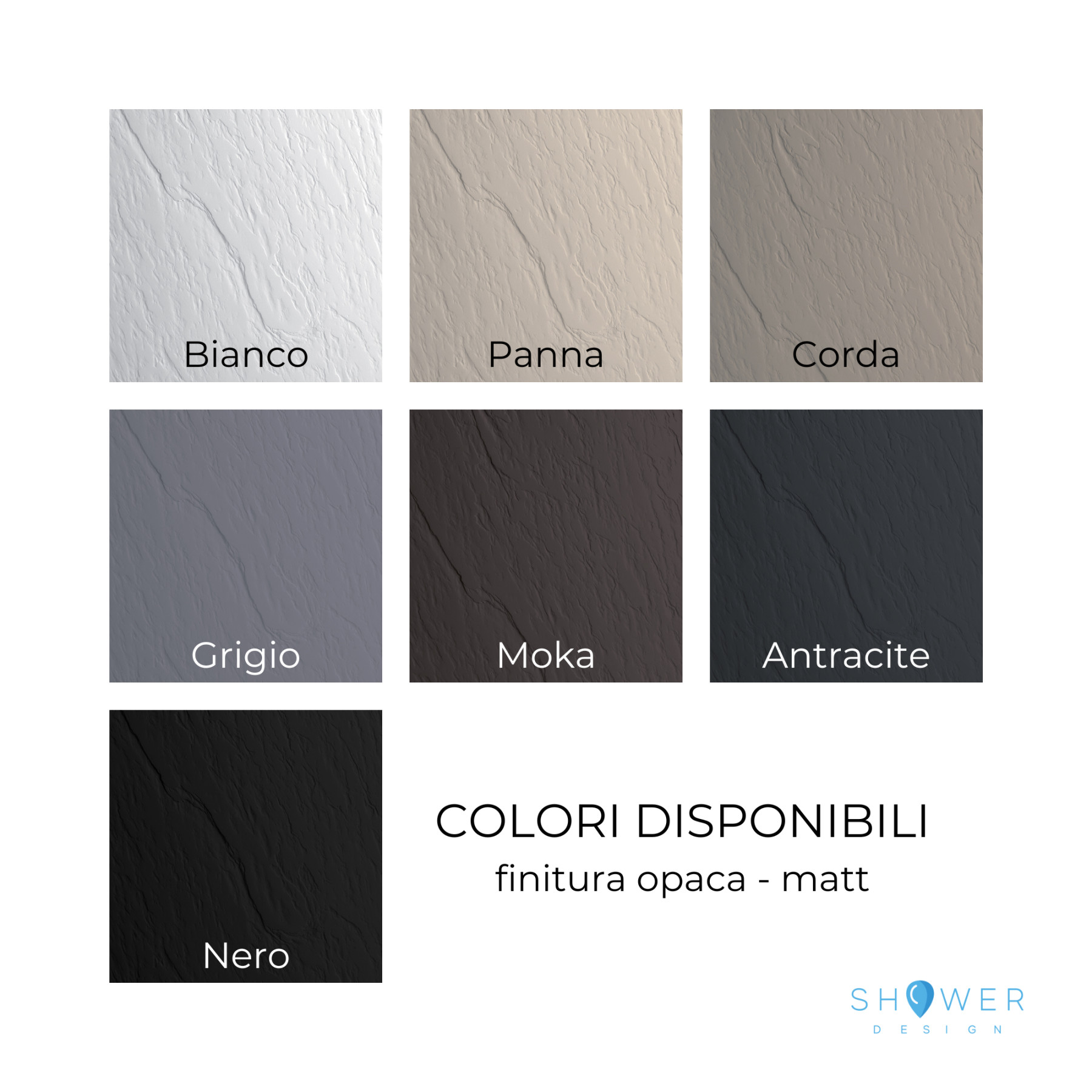 Piatto doccia CARRARA 70x70 cm marmoresina effetto pietra, bianco opaco