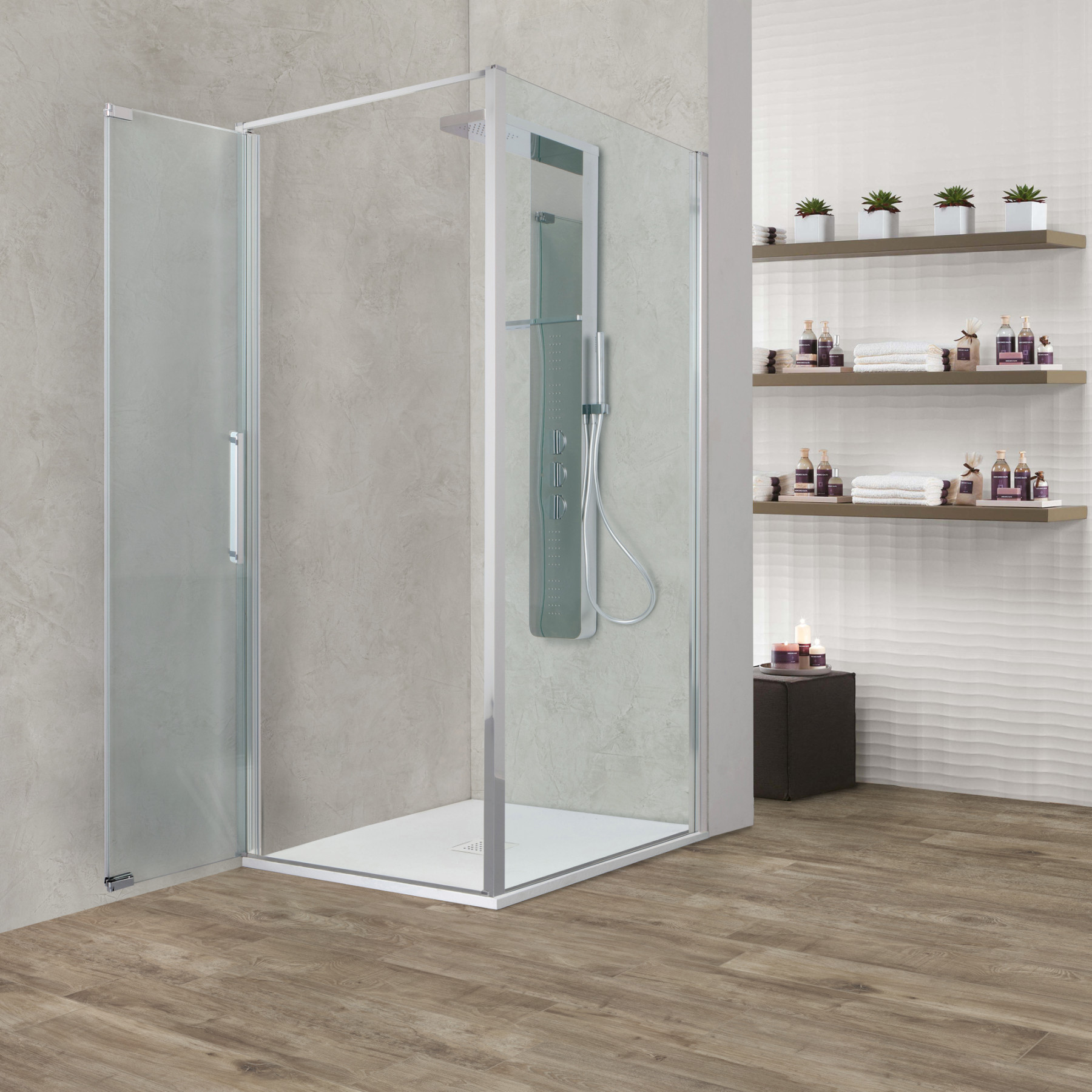 Box doccia angolare OSLO pieghevole 75x75 cm altezza 200 cm cristallo 6 mm