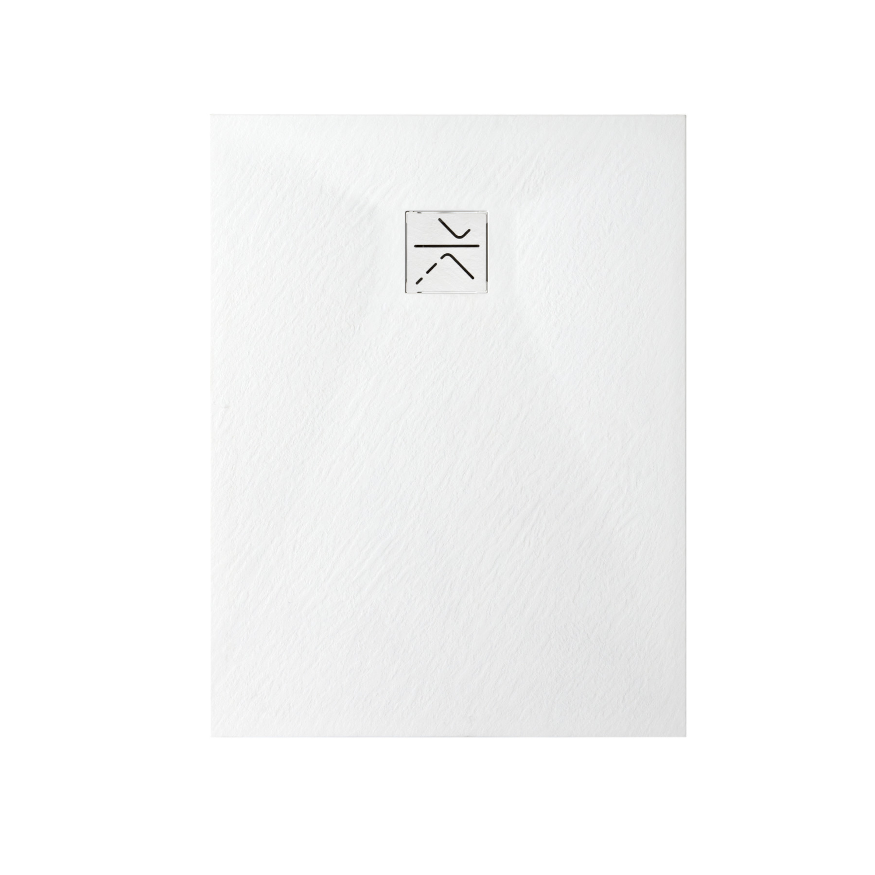 Piatto Doccia VERONA 100x70 cm ultraslim 2,6 cm effetto pietra, con piletta, Bianco Opaco