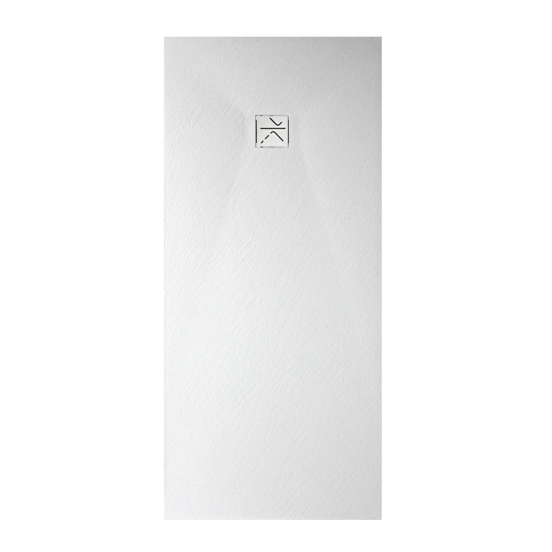 Piatto Doccia VERONA 160x90 cm ultraslim 2,6 cm effetto pietra, con piletta, Bianco Opaco