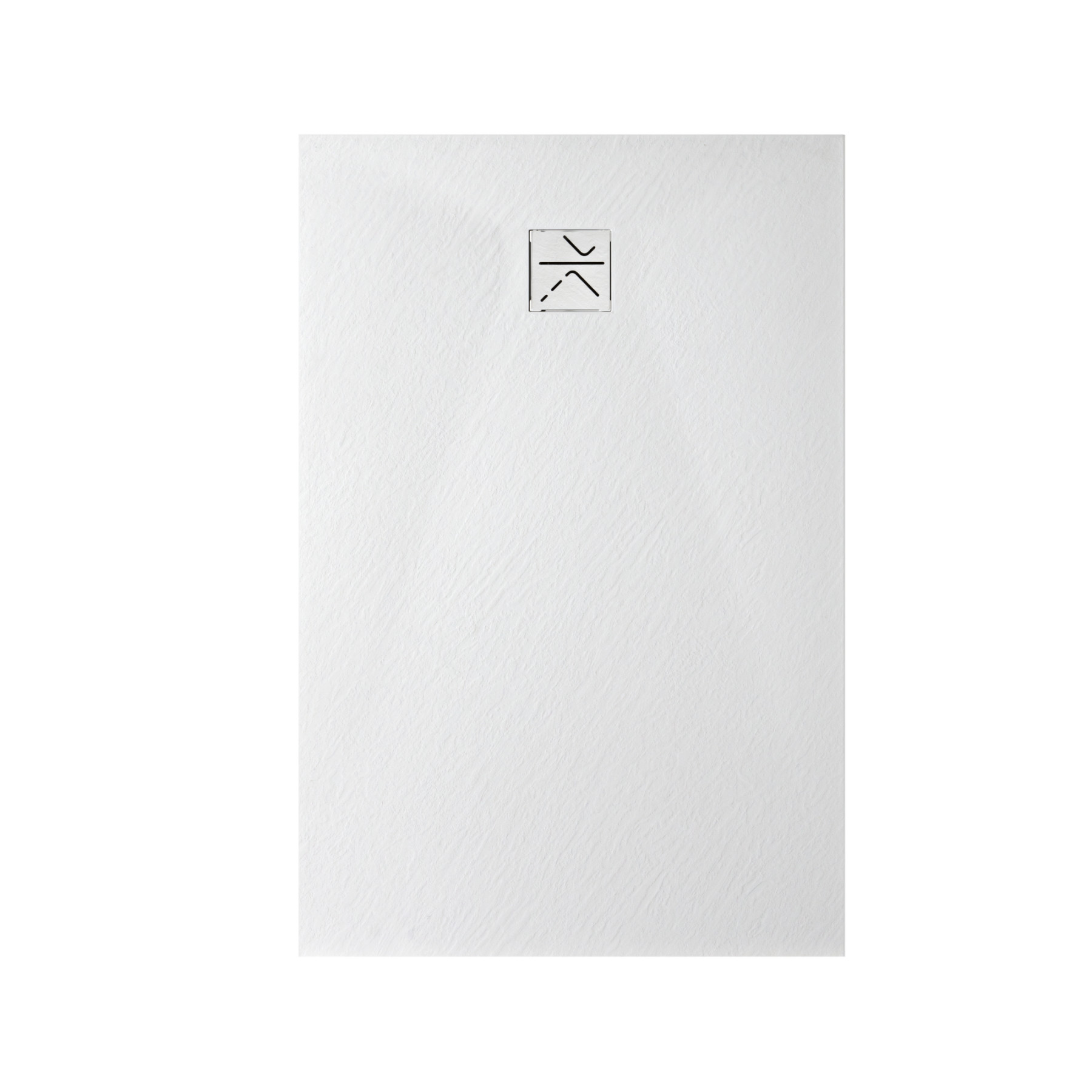 Piatto Doccia VERONA 140x90 cm ultraslim 2,6 cm effetto pietra, con piletta, Bianco Opaco