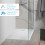 Piatto Doccia VERONA 90x70 cm ultraslim 2,6 cm effetto pietra, piletta inclusa, Bianco Opaco
