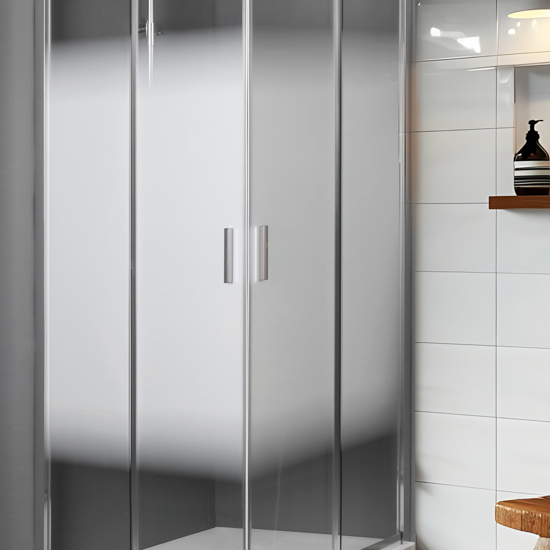 Box doccia TOKYO doppia porta scorrevole 120x80 cm altezza 200 cm serigrafato 6 mm