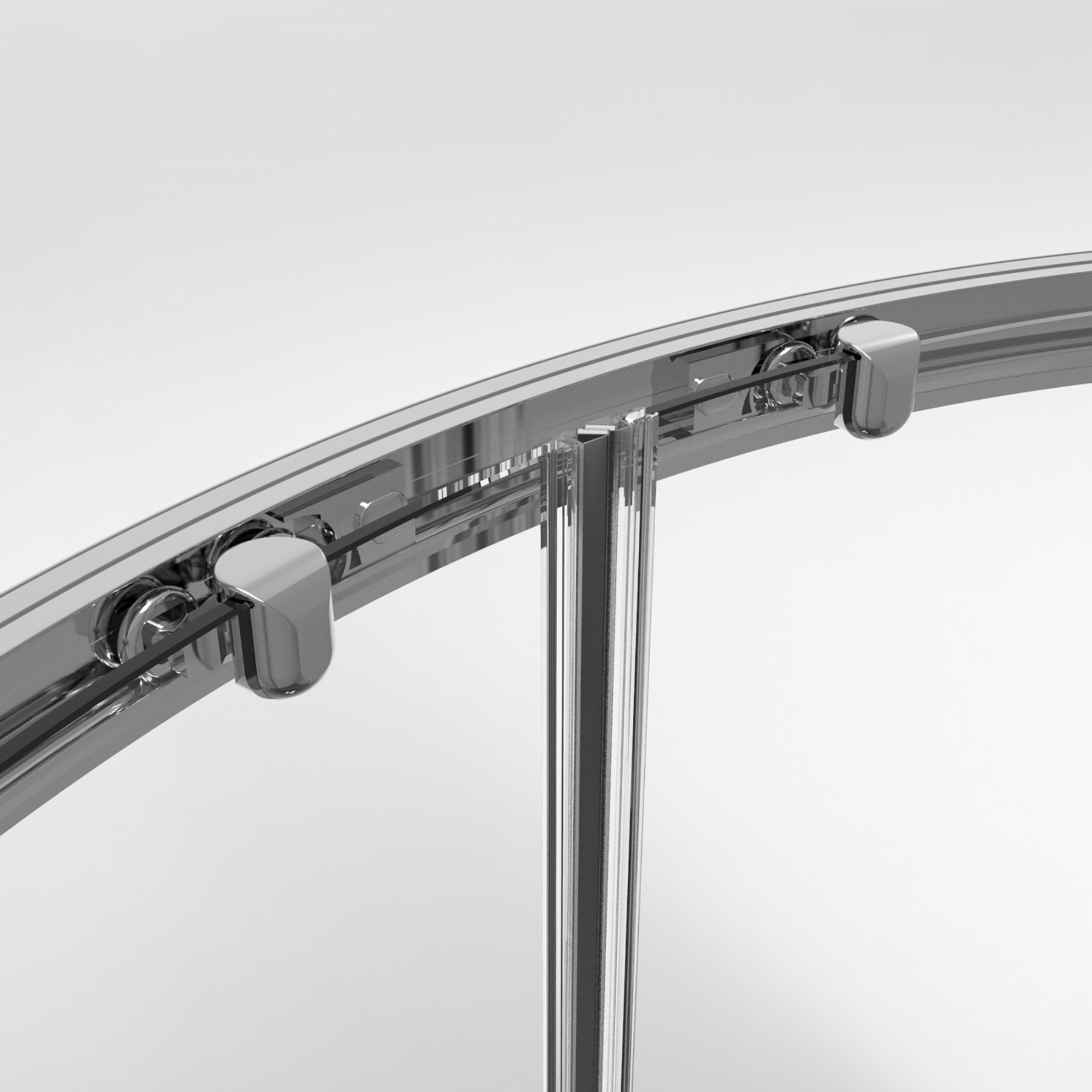 Box doccia LISBONA doppia porta scorrevole semicircolare 90x90 cm altezza 190 cm serigrafato 6 mm