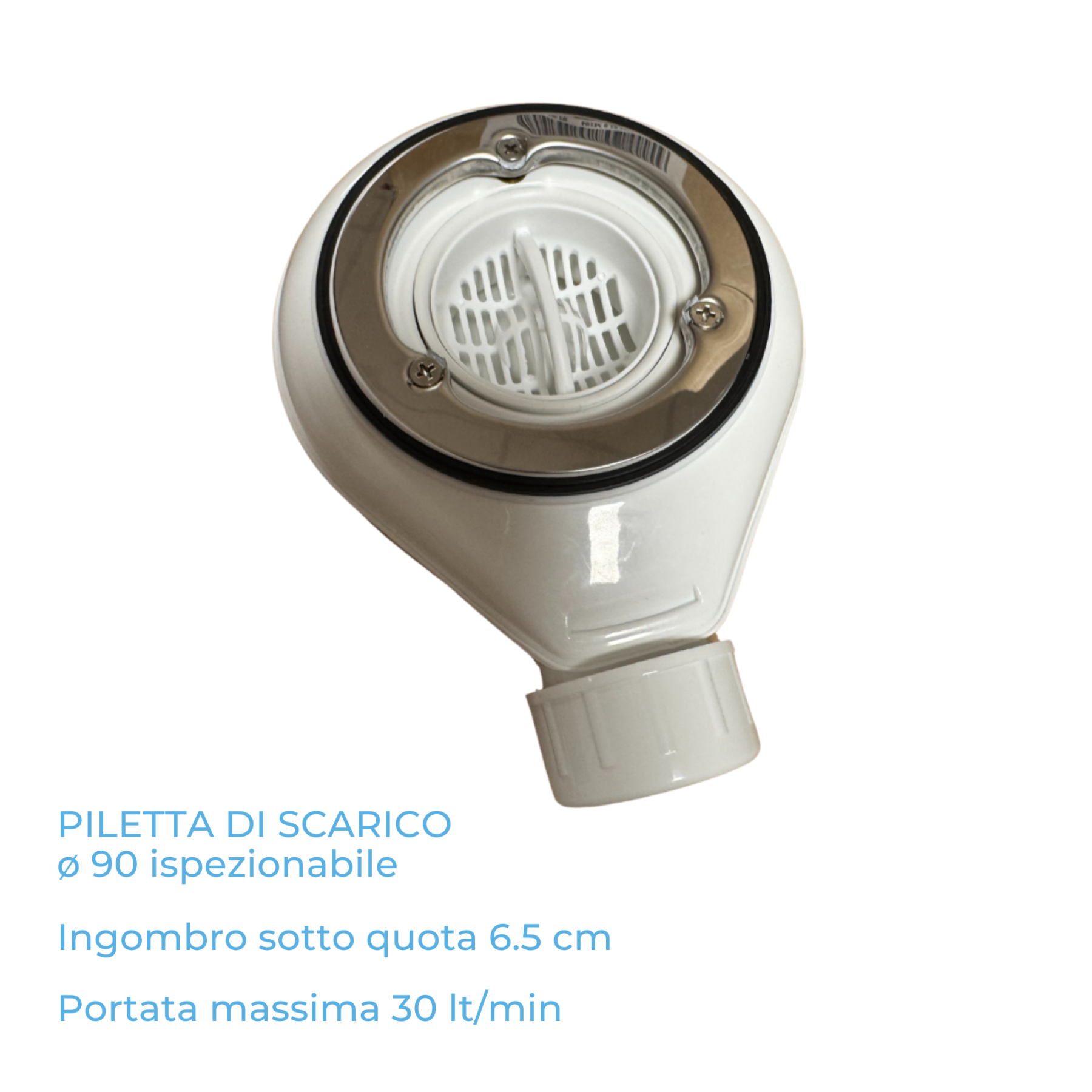 Piatto Doccia VERONA 170x70 cm ultraslim 2,6 cm effetto pietra, con piletta, Bianco Opaco